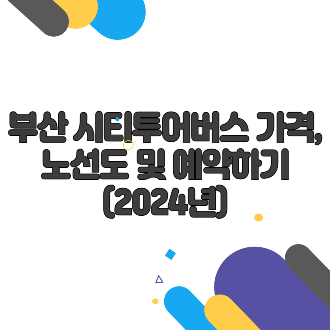 부산 시티투어버스 가격, 노선도 및 예약하기(2024년)