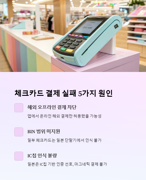 체크카드 결제 실패 원인