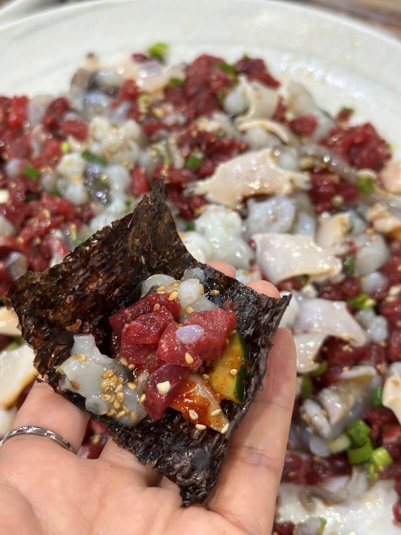 목포낙지탕탕이하당먹거리