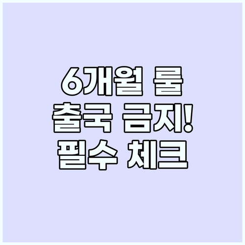 여권 만료일 6개월 미만이면 출국 불..