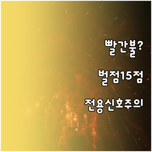 전용신호 빨간불 우회전 신호위반 벌점..