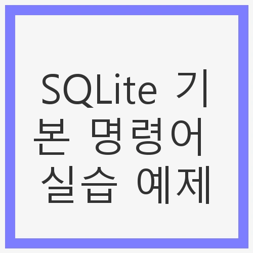 SQLite 설치 및 설정