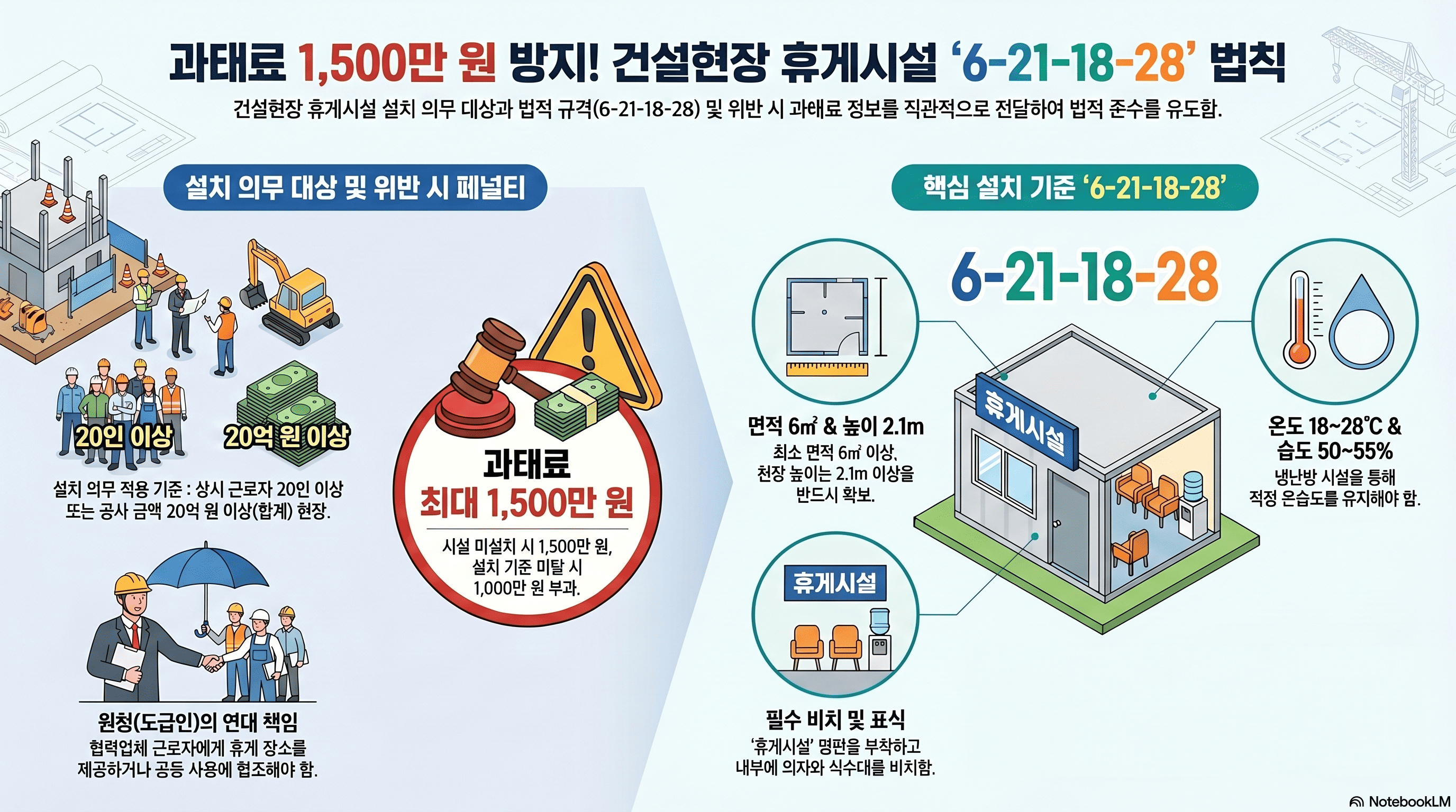 건설현장 휴게시설 법적 기준