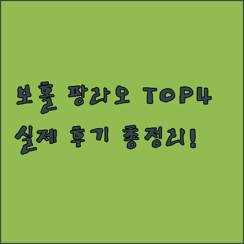 보홀 팡라오 리조트 TOP 4 위치와..