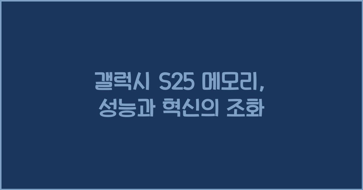 갤럭시 s25 메모리