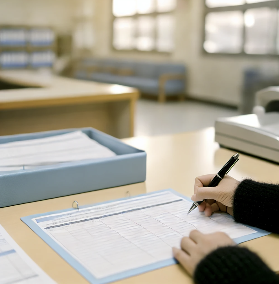 문서 제출을 위해 작성 중