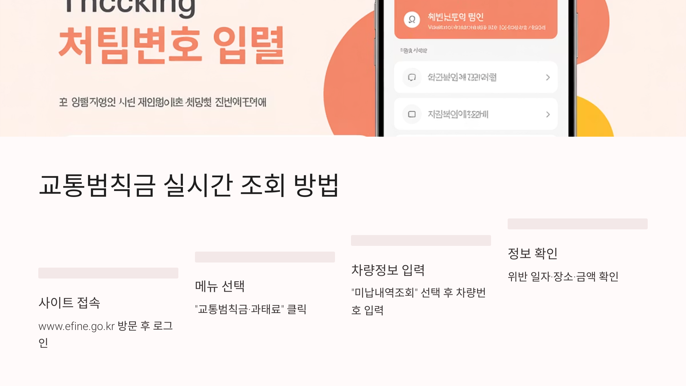 교통범칙금 실시간 조회 방법