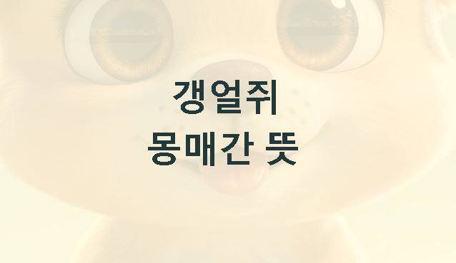 갱얼쥐 뜻 몽매간 뜻