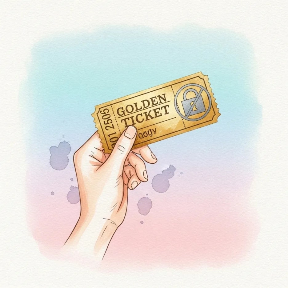 중요한 뮤지컬 티켓과 함께 유의사항 표시