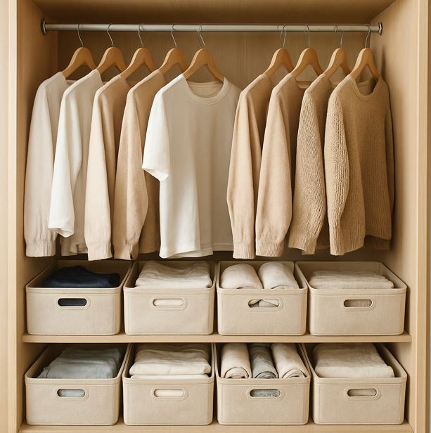 잘 정리된 옷장 사진