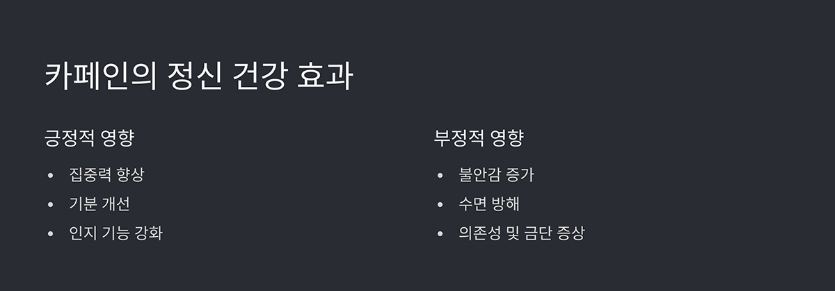 카페인의 정신 건강 효과