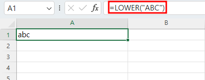 엑셀 LOWER함수 예제