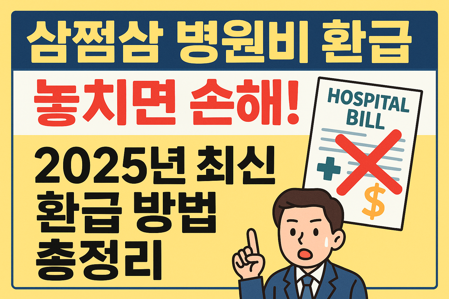 삼쩜삼 병원비 환급 놓치면 손해! 2025년 최신 환급 방법 총정리 인포그래픽