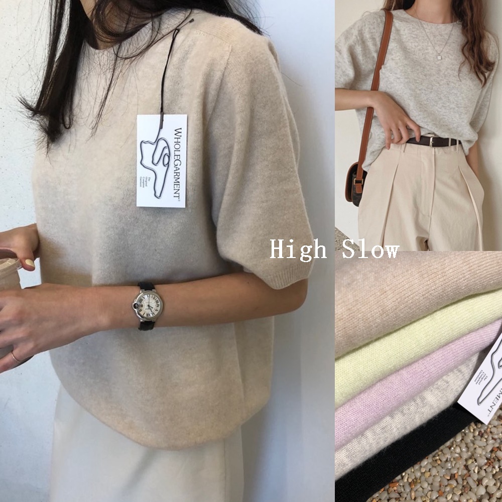 (당일/쿠폰) 캐시미어 홀가먼트 반팔 니트