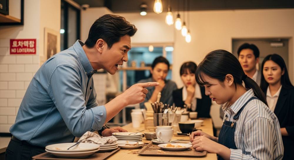 까페에서 갑질하는 사장 사진