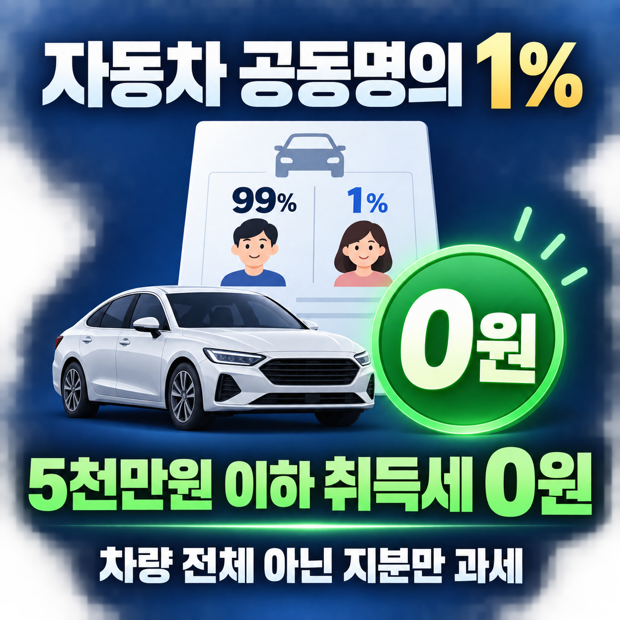 자동차 공동명의 1% 취득세, 5천만원 이하면 0원