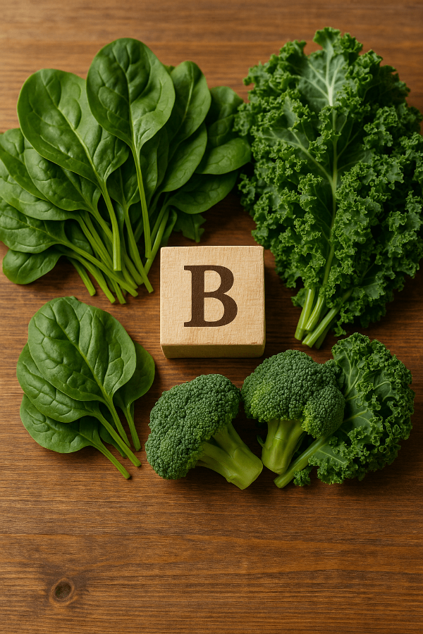 시금치, 브로콜리 등 비타민B가 풍부한 채소들