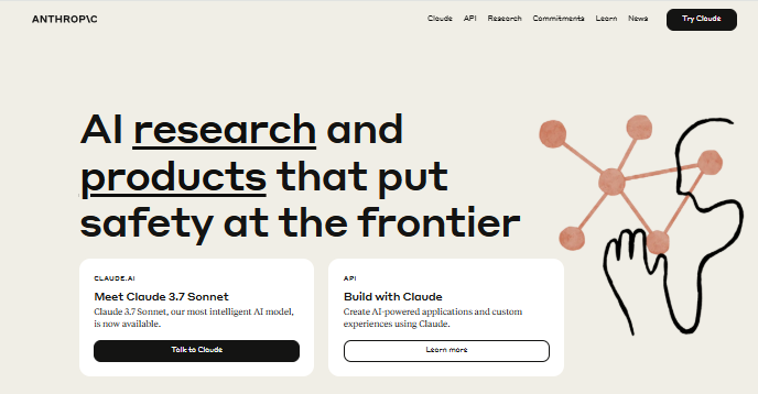Anthropic 공식 홈페이지 화면
