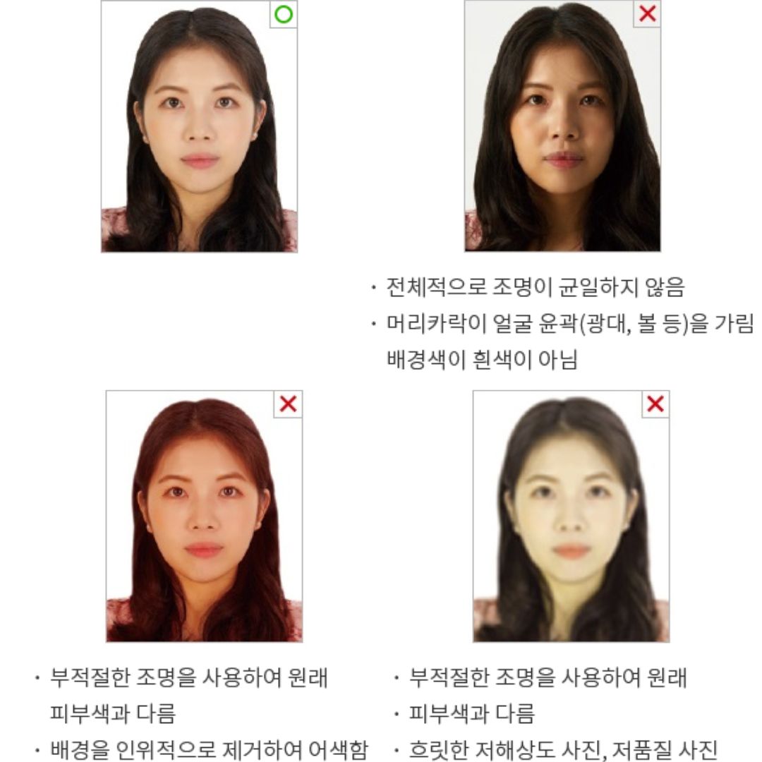 여권사진 규정 : 일반용 &amp; 온라인 제출용