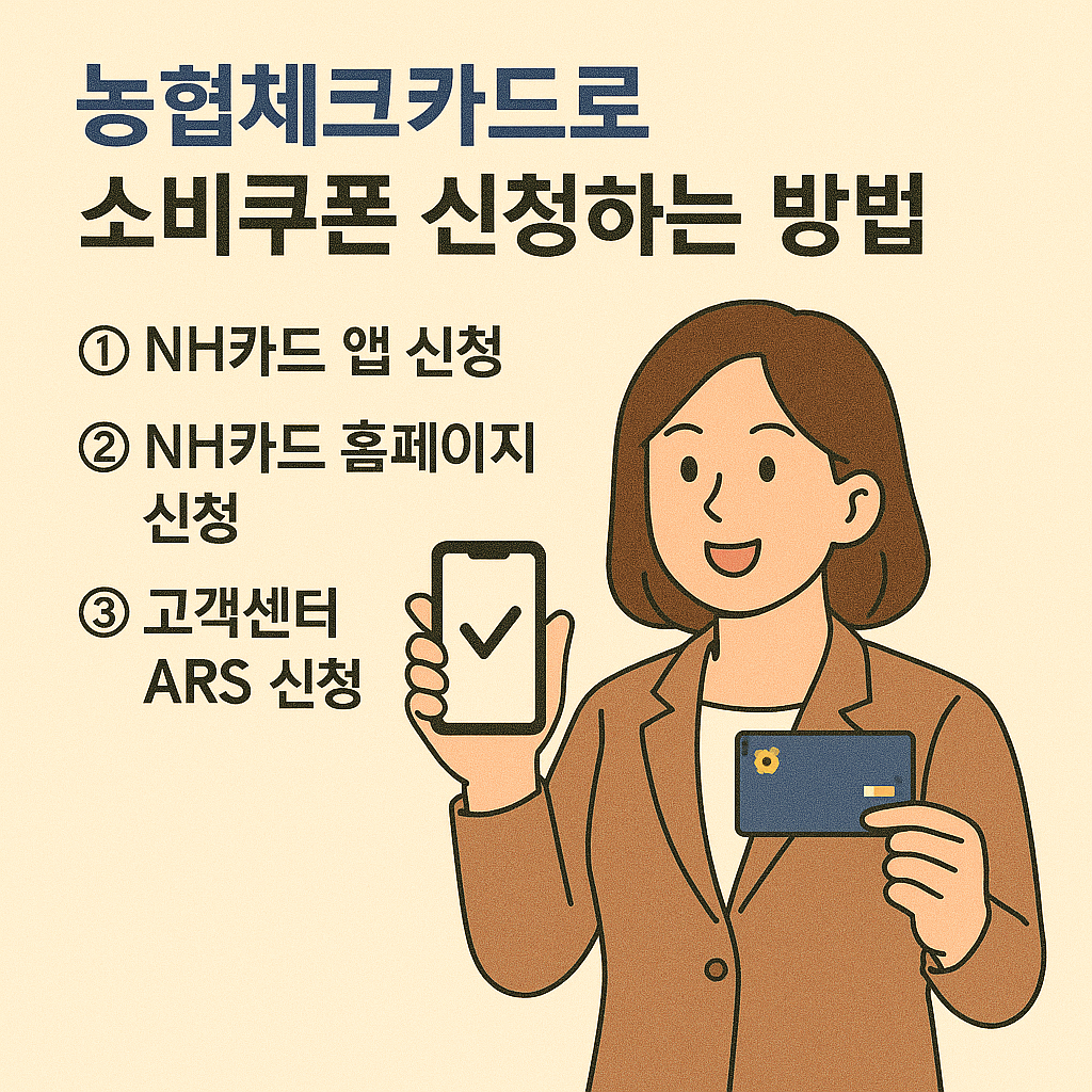민생회복 소비쿠폰 농협 체크카드 신청방법