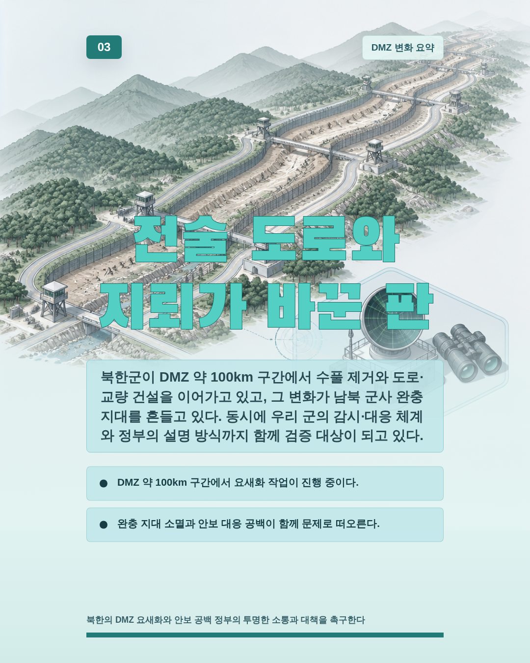 전술 도로와 지뢰가 바꾼 판