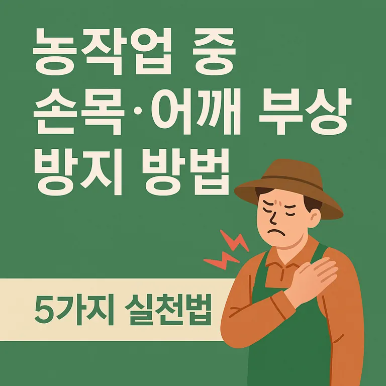 농작업 중 손목&middot;어깨 부상, 예방하는 5가지 실천법
