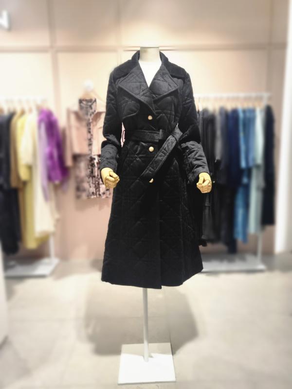 샤틴 퀼팅 카라 롱코트 S234B752