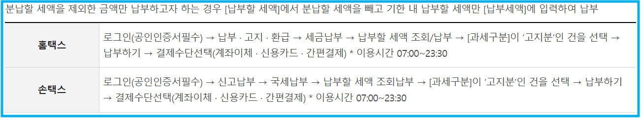 종합소득세 중간예납 추계액신고 납부