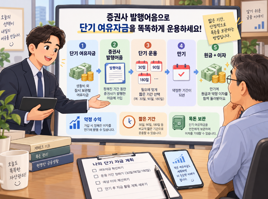 증권사 발행어음으로 단기 자금을 굴리는 방법 설명 장면