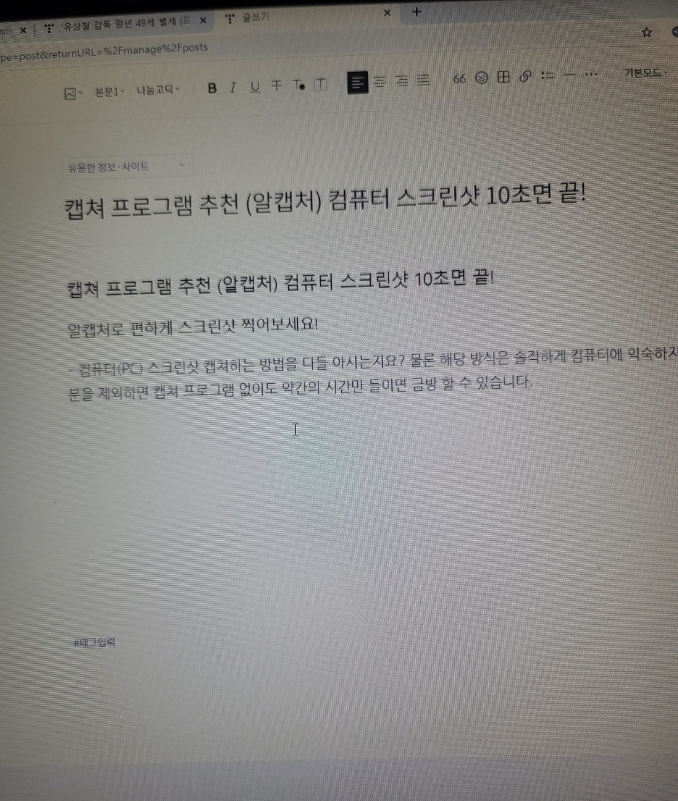 알캡처, 캡쳐프로그램, 캡쳐, Capture