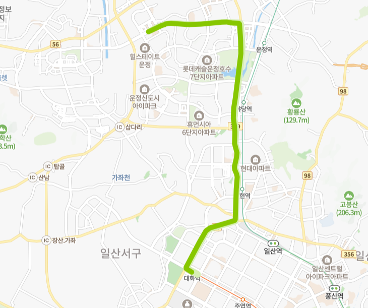 고양-파주-80번-버스-노선-지도