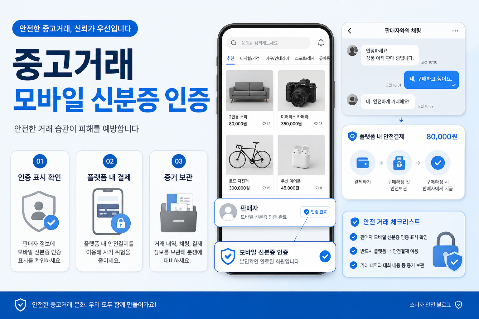 중고거래 모바일 신분증 인증과 사기 예방 체크포인트 안내 이미지