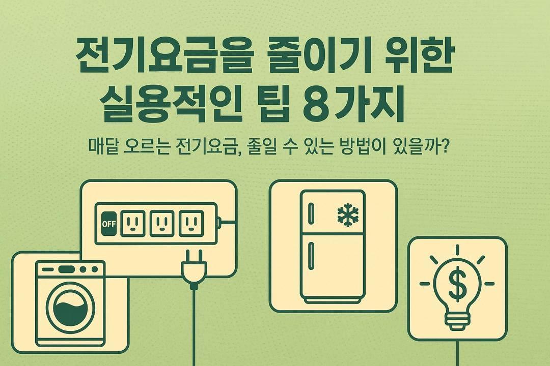 전기요금을 줄이기 위한 실용적인 팁 8가지
