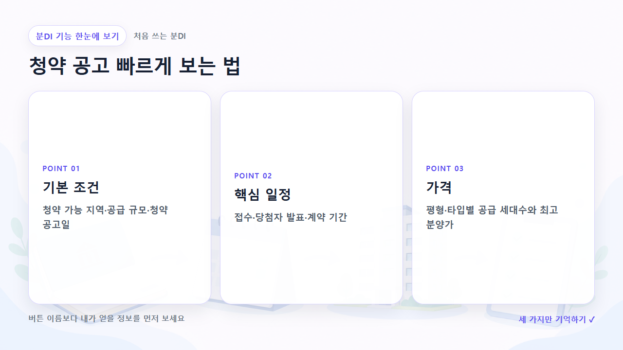 청약 공고 빠르게 보는 법에서 먼저 볼 세 가지를 정리한 한눈에 보기