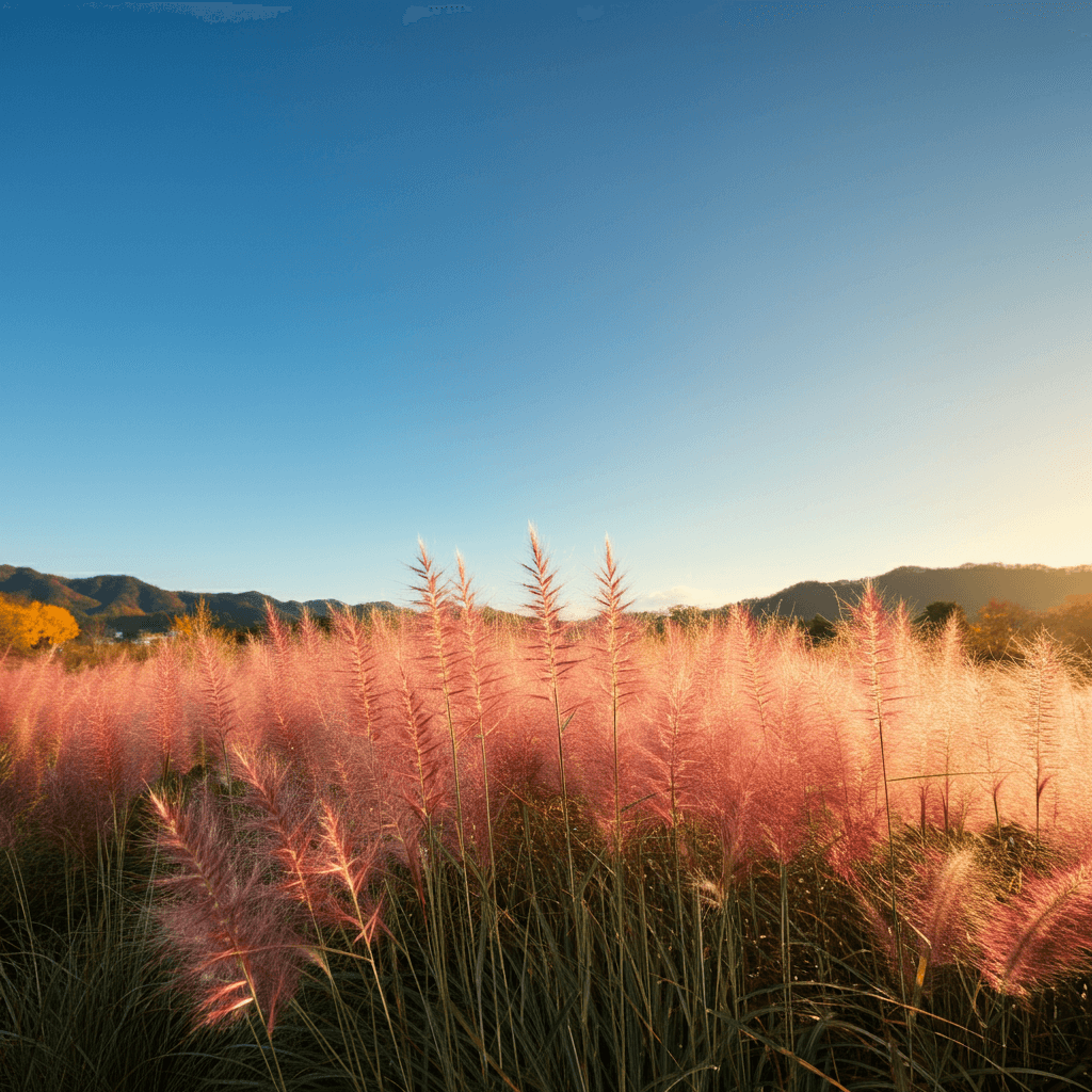 핑크뮬리 (Pink Muhly) 핑크뮬리 절정 시기 (Pink Muhly peak season) 핑크뮬리 명소 (Pink Muhly spots) 핑크뮬리 사진 촬영 팁 (Pink Muhly photography tips) 가을 꽃 (autumn flowers)