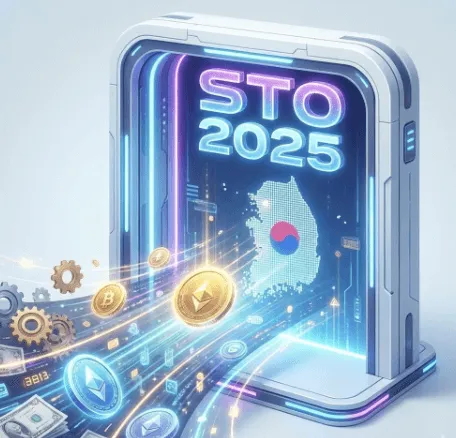 STO 토큰증권: 2025년 한국 토큰증권(STO) 시장의 새로운 시작과 디지털 금융으로의 전환을 상징하는 이미지.