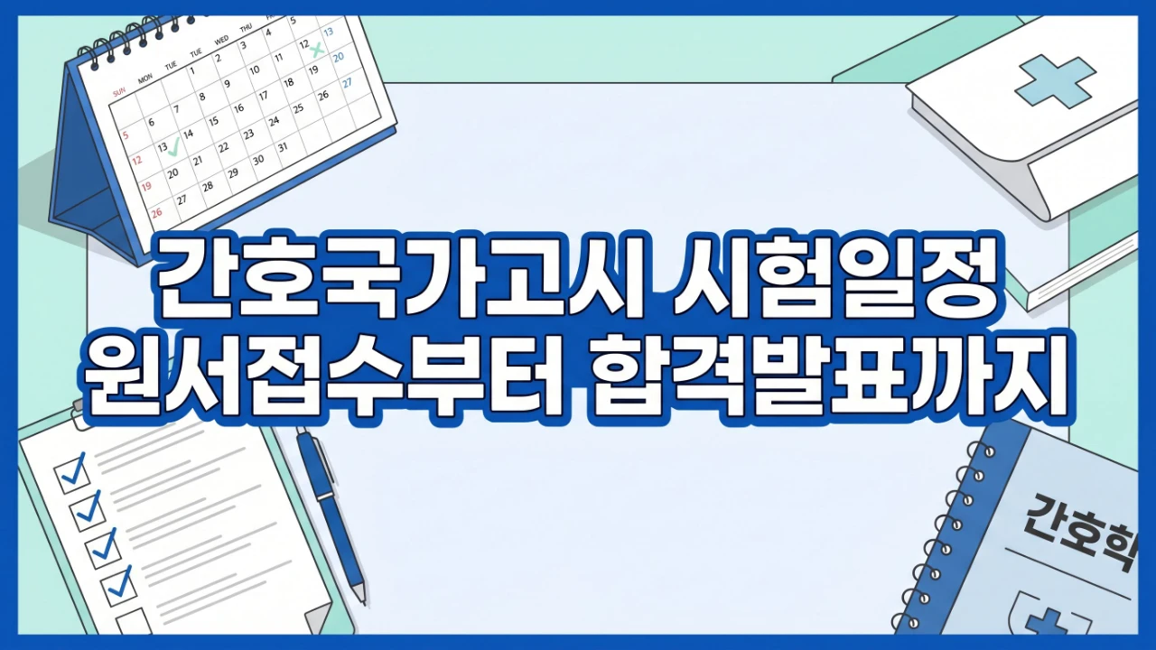 간호국가고시 시험일정을 원서접수부터 합격발표까지 보여주는 달력형 대표이미지