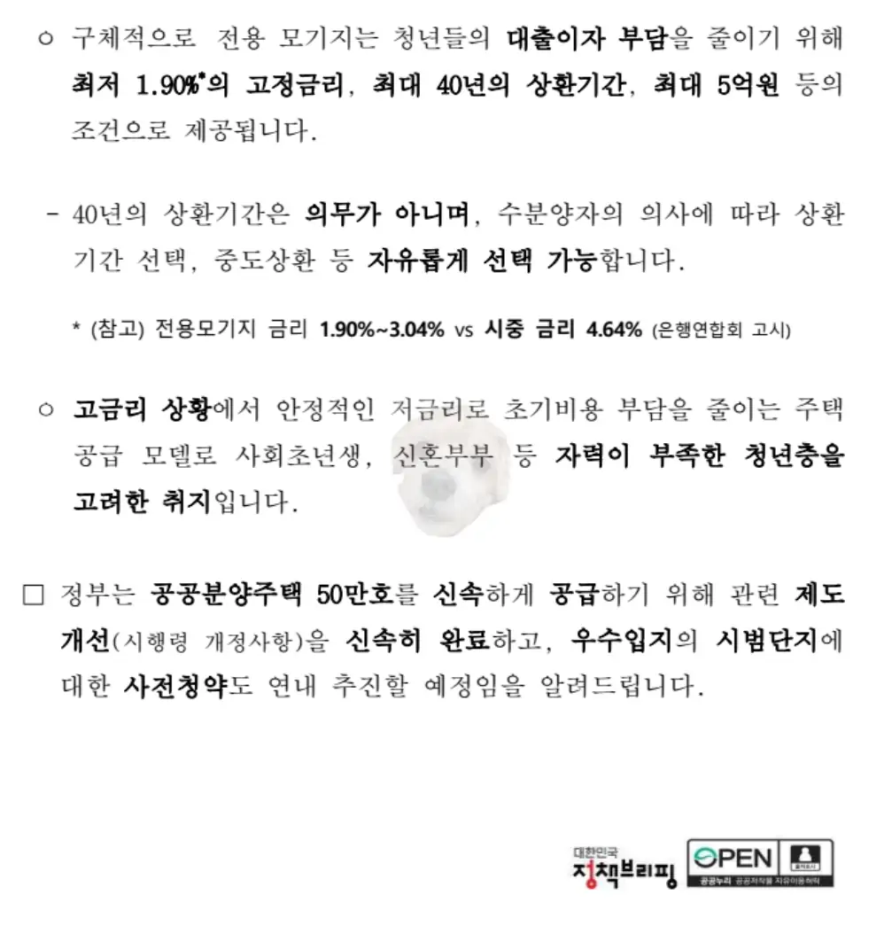 미혼 청년 특공 관련 보도자료1
