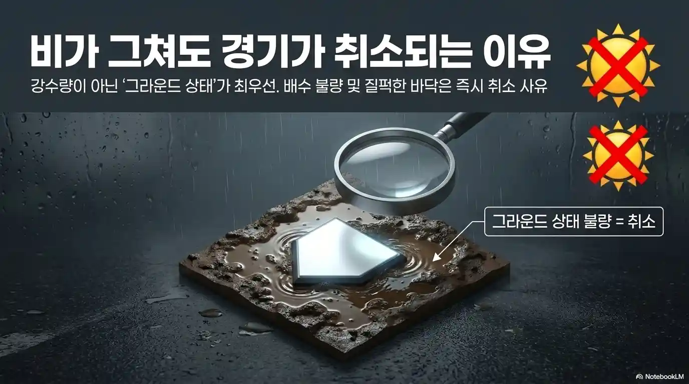 프로야구 우천 취소 비가 그쳐도 경기가 취소되는 이유