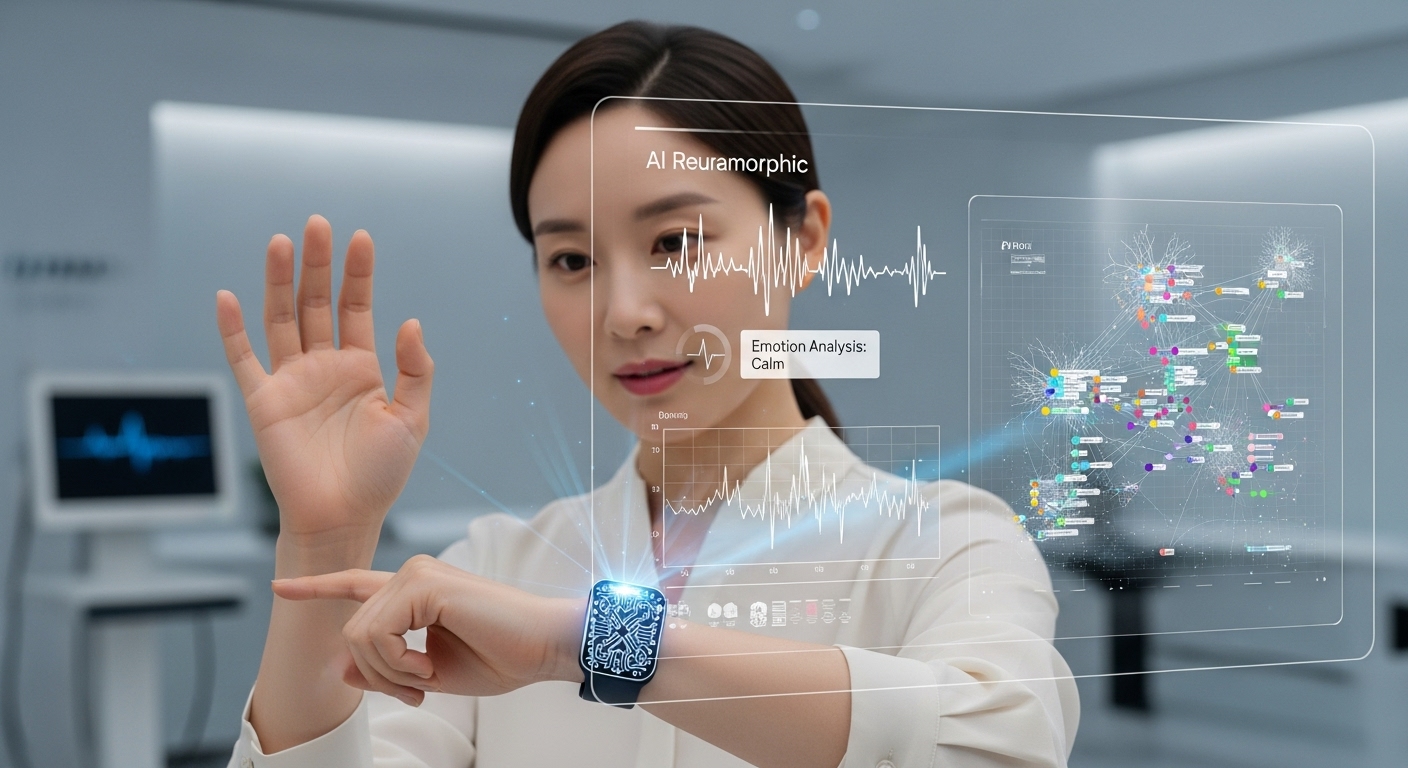 controls a wrist-worn neuromorphic device that reacts instantly to hand gestures