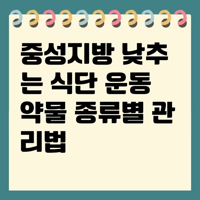 중성지방 낮추는 식단 운동 약물 종류별 관리법