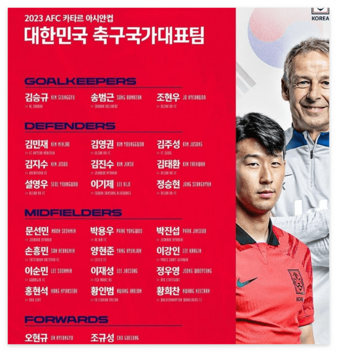 아시안컵 축구 중계방송 대한민국 바레인