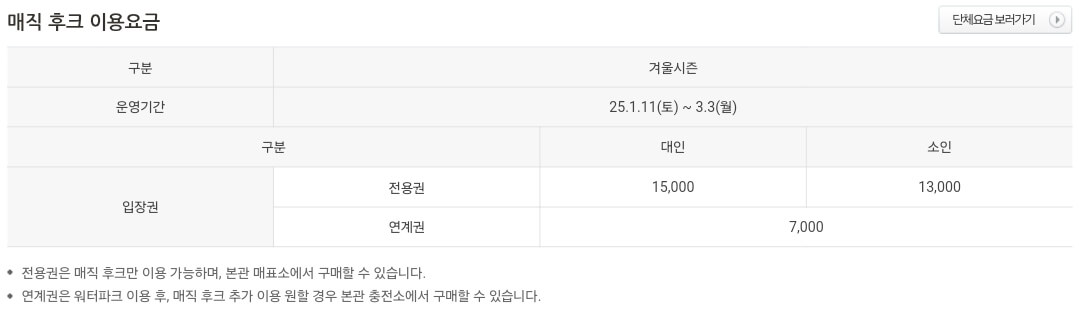 김해 장유 롯데워터파크 매직후크 이용요금, 운영기간 및 운영시간 안내