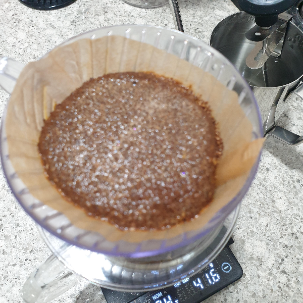 메리타 드리퍼로 온도계 및 저울 없이 아이스 커피 추출하기 with 다이소 드립포트_빵 보기