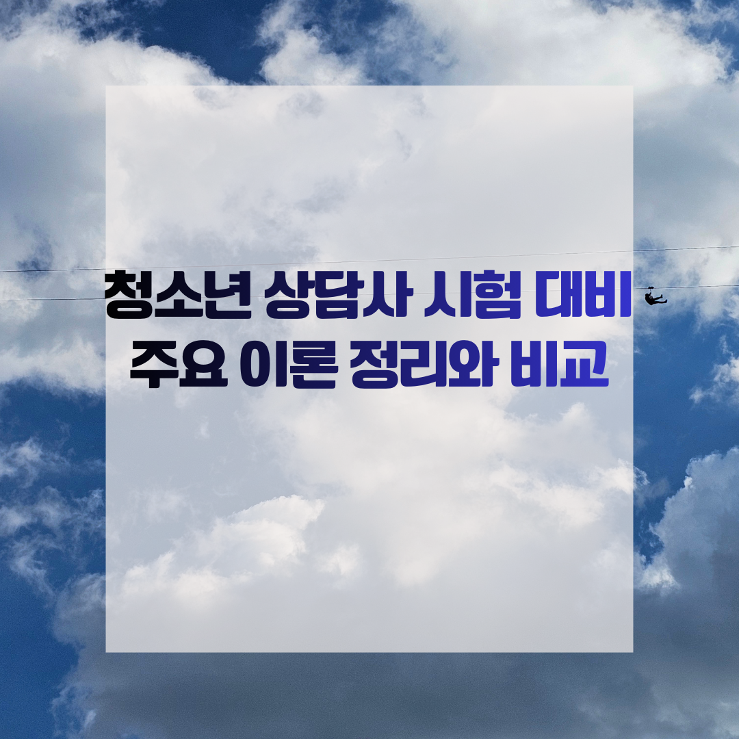 청소년 상담사 시험 대비 주요 이론 정리와 비교