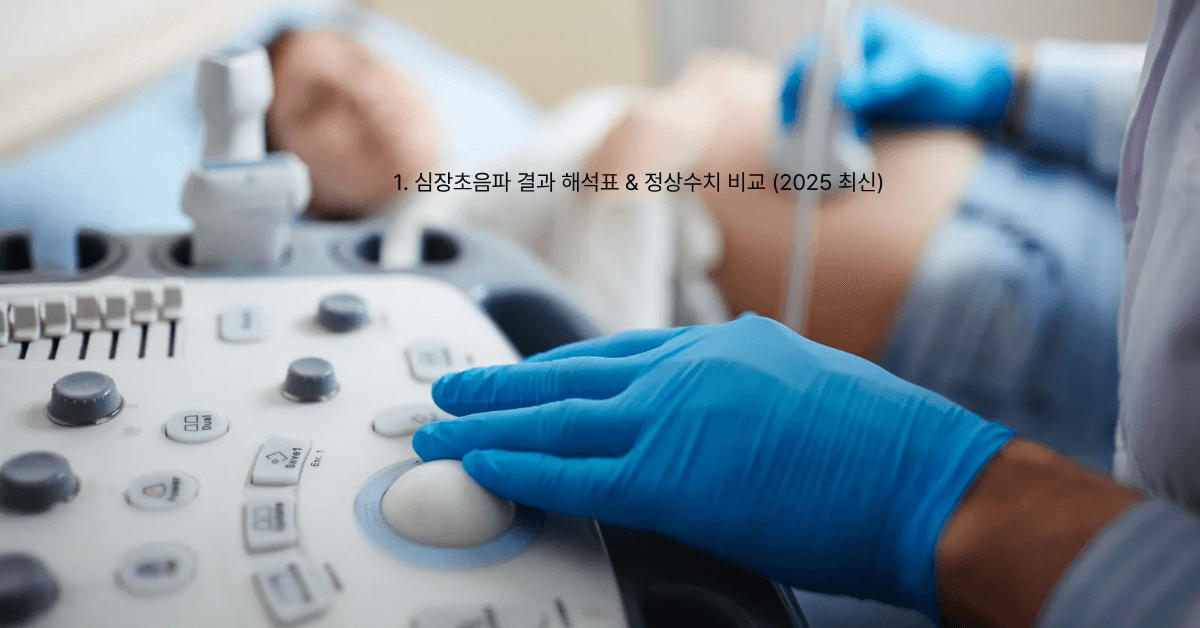 1. 심장초음파 결과 해석표 & 정상수치 비교 (2025 최신)
