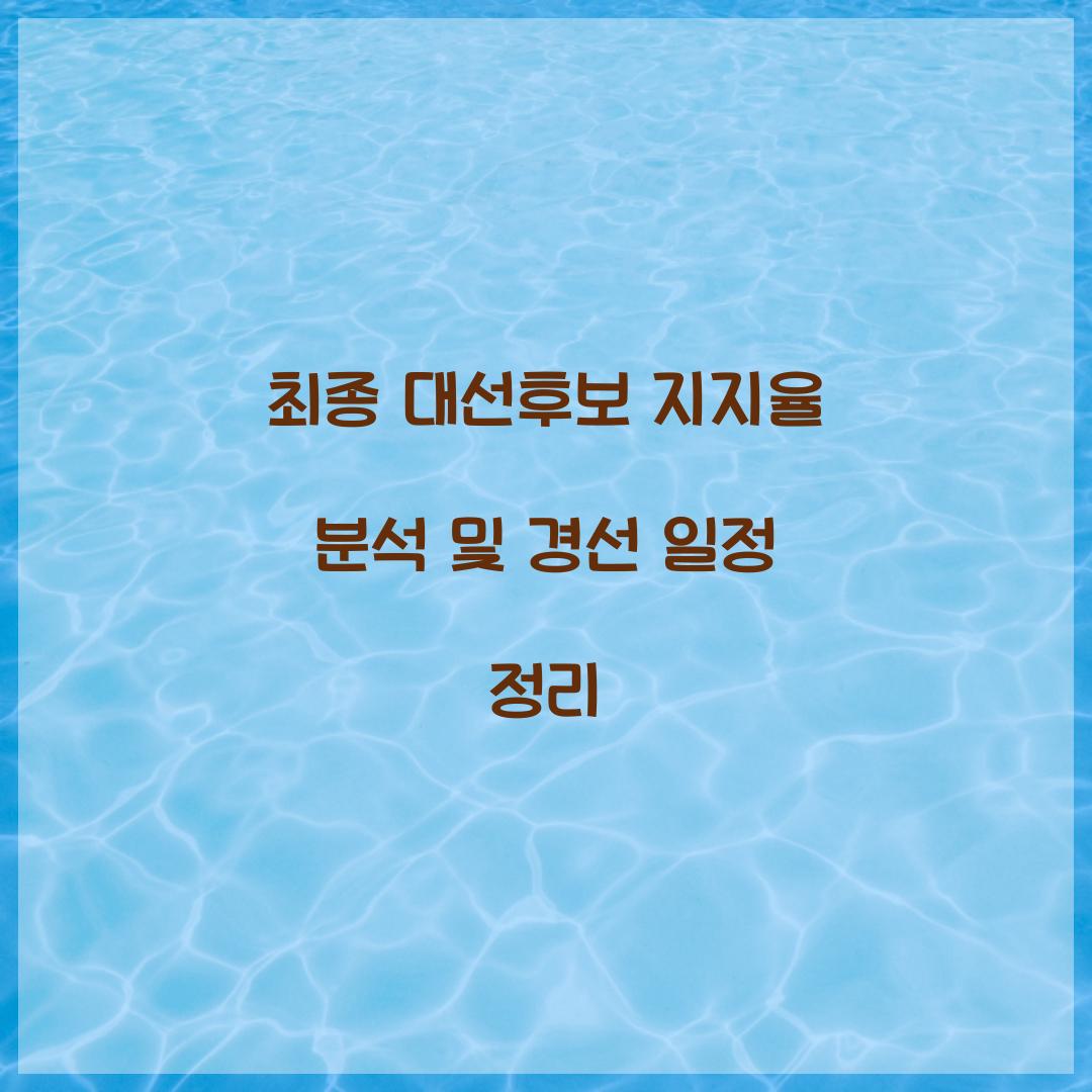 최종 대선후보 지지율