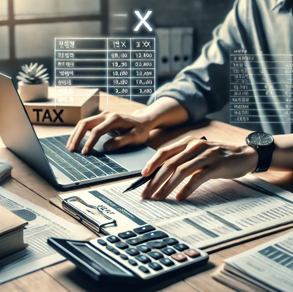 프리랜서 세금 작업 모습