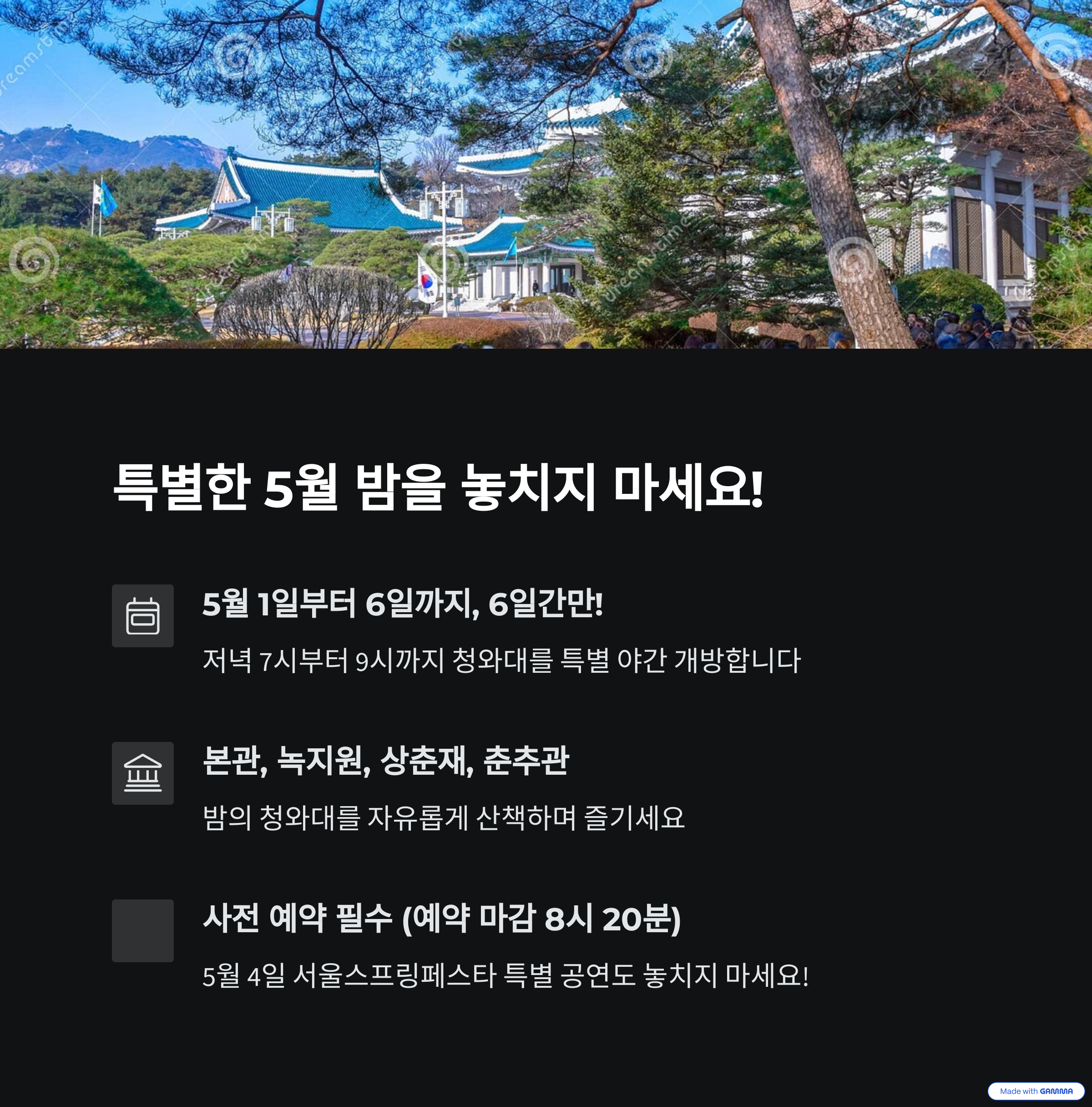 청와대 밤마실