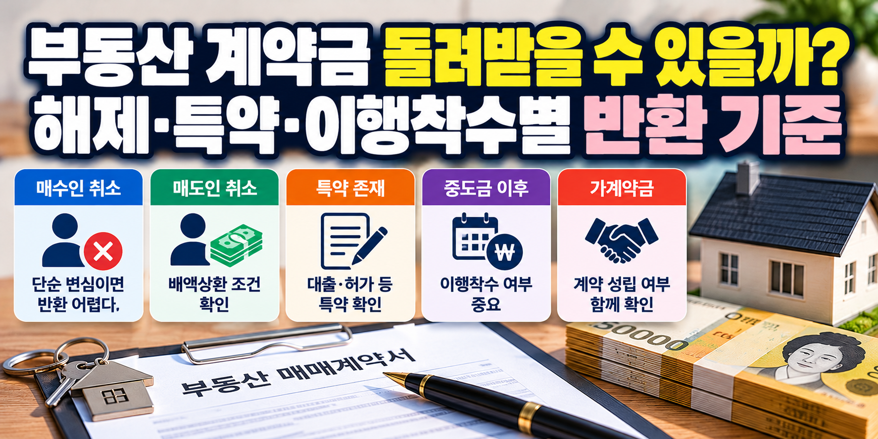 부동산 계약금 반환 조건과 가계약금·계약 해제 기준